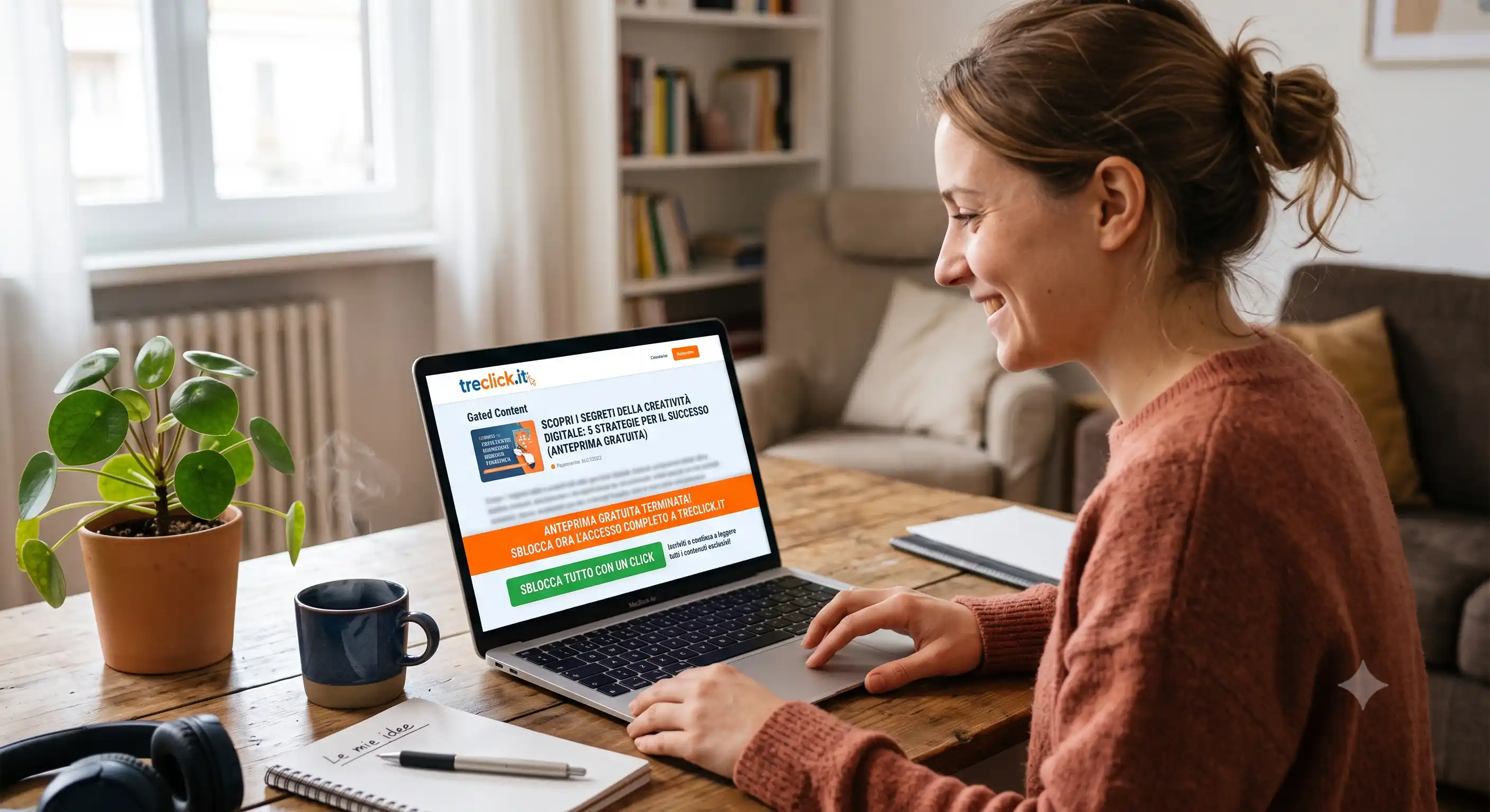 Donna sul sito treclick.it